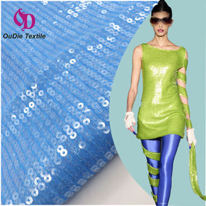 Maille brodée translucide en tissu à paillettes <span class=keywords><strong>bleu</strong></span> royal 100% polyester pour gilet et costume pour garçons - Product Image 1