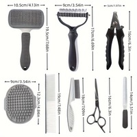 Kit de toilettage professionnel pour animaux de compagnie Furrivo 8 en 1, brosse lissante, râteau démêlant, ciseaux, coupe-ongles, peigne, plastique, chiens, chats, OEM, ODM