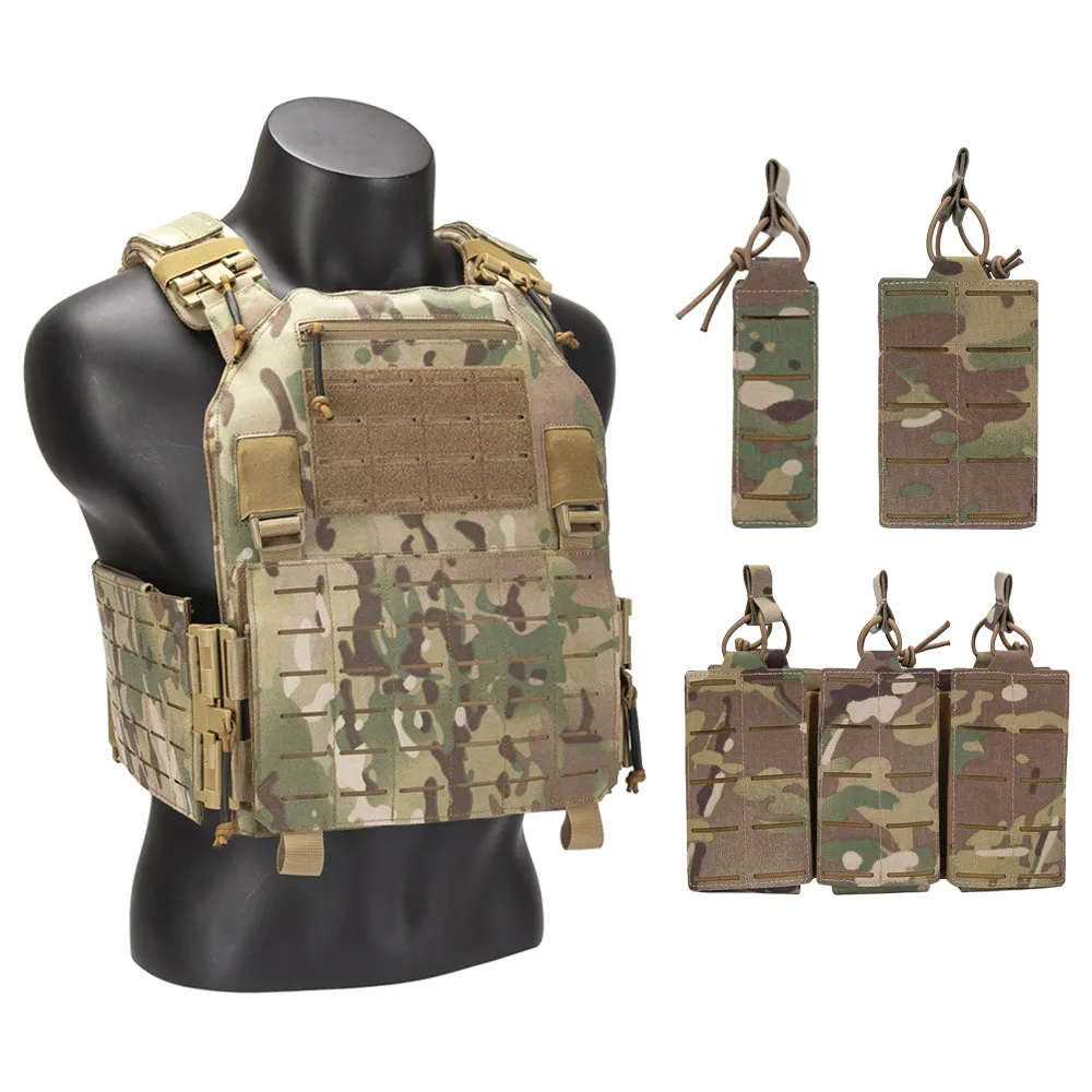 GAF 1000D Nylon Multicam Tactic Equip Laser Cut Molle Vest Adjustable Plate Carrier Tactical Vest