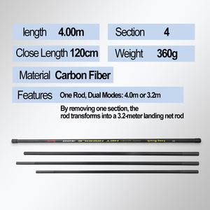 <span class=keywords><strong>Precio</strong></span> de Exportación: Mástil de Fibra de Carbono de 4m para Red de Pesca, 4 Secciones, 3.2m de Longitud Corta, Alta Resistencia, para Pesca Callejera - Product Image 2