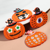 Lot de 10 pendentifs tendance LZW pour Halloween, breloques créatives fantôme et citrouille en acrylique imprimé, pour la fabrication de bijoux DIY et colliers