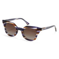 Lunettes de soleil tendance à dégradé vert plat polarisées pour femmes, monture en acétate, lunettes de soleil surdimensionnées de style œil de chat, lunettes de soleil de marque de créateur