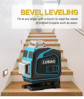 Niveau Laser Vert Haute Précision 12/16 Lignes Auto-Nivelant 360 Degrés pour Construction Intérieure/Extérieure et Topographie