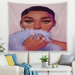 <span class=keywords><strong>Tapisserie</strong></span> murale africaine Super Girl Art féminin Chambre à coucher Salon Dortoir - Product Image 4