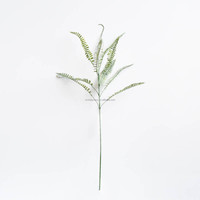 Hongo de Plástico Verde Escarchado de Tallo Único, Nephrolepis Exaltata, Cola de Fénix, Helecho de Boston, Pteris Vittata, Dicranopteris Pedata, Decoración Navideña para el Hogar