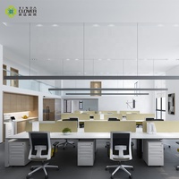 Bureau d'entreprise Poste de travail Moderne 6 Cluster Extensible Modulaire Bureau Bureau En Acier Table D'ordinateur