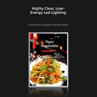 Nouvelle enseigne publicitaire lumineuse rectangulaire en aluminium avec éclairage LED extractible, ultra-mince, murale, en verre trempé, pour menu