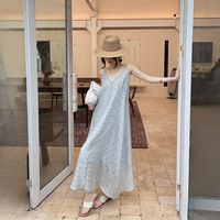 Robe longue sans manches en jacquard tissé foncé haut de gamme, style coréen décontracté pour l'été, pour femmes
