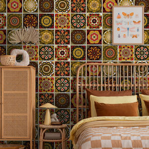 Pegatina de <span class=keywords><strong>pared</strong></span> autoadhesiva de azulejo de flor de Mandala, papel tapiz impermeable de PET grueso <span class=keywords><strong>para</strong></span> dormitorio y cocina, pegatina de azulejo de cerámica - Product Image 5
