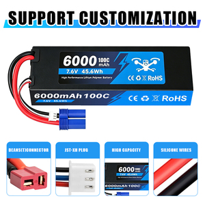 2S 7.6V 6000mAh/8000mAh/9000mAh 100C RC Grafen Pil Sert Kılıf 4mm Fişli Yüksek Voltajlı 1/10 1/8 RC Araba Truggy Tekne için - Product Image 4