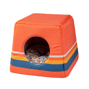 Cat House Striped Fabric Foldable Enclosed Pet <b>Bed</b> For Cats All Season Warm Indoor Use - Product Image 5