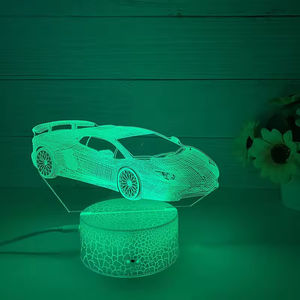 Custom 3D Gift Racing Anime <b>Lamp</b> Creative Acrylic Table Base USB 16 Colors Remote Control LED Bedroom Night Light Dimmable - Product Image 4