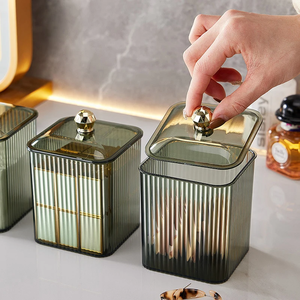 Transparent Plastic Eco-Friendly Desktop Dustproof Single Compartment Organizer for Cotton Swabs <b>Toothpicks</b> Dental Floss - Product Image 6