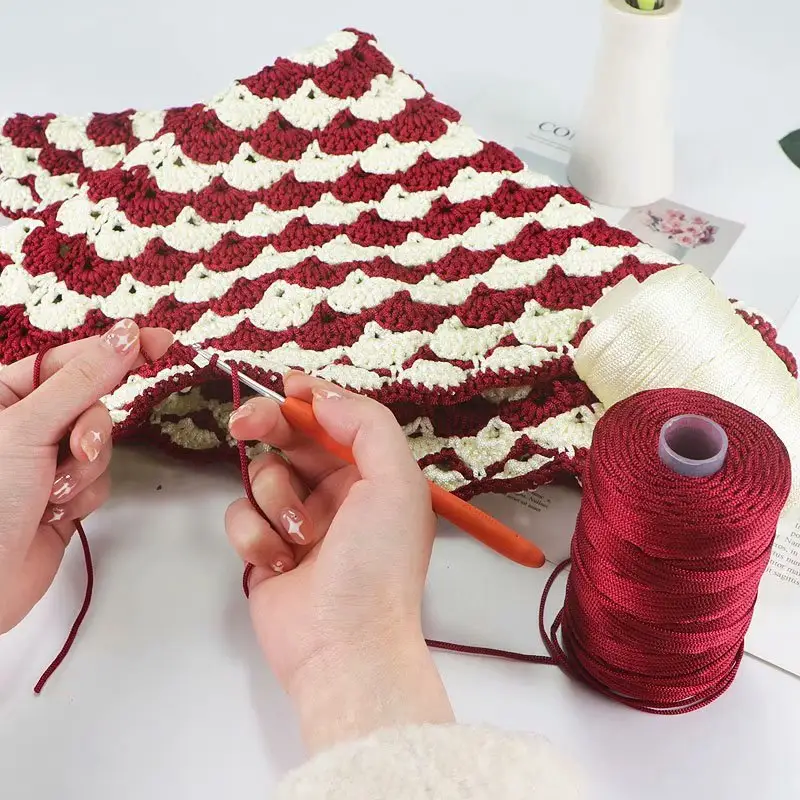 2mm PP Yarn Hand Knitted 125g Light Hollow Thread DIY Crochet Bag Hat Chair  Cushion Rope