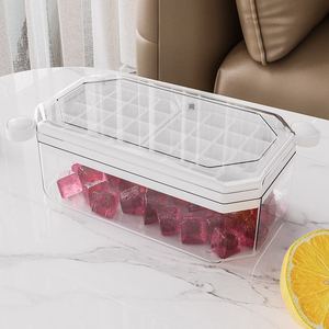 Multifunctional Press Type Ice <b>Cube</b> Mold Food Grade Plastic Metal Ice Cream Scoop Homemade Frozen Refrigerator <b>Storage</b> <b>Lid</b> <b>Box</b> - Product Image 5