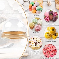 MorSun 50 Sets Support en or Couvercle dôme transparent Mini boîtes à cupcakes individuelles pour 60-80g Muffin Mooncake