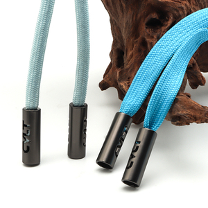 Aglet en métal de logo personnalisé en gros d'usine pour le <span class=keywords><strong>lacet</strong></span> et les bouts de corde de sweat à capuche - Product Image 1