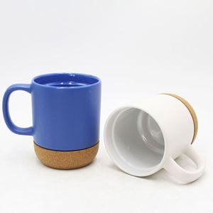 Tazas de Café de Cerámica de Color Sólido al por Mayor, con Base de Corcho, Ecológicas, Aptas para Microondas y Lavavajillas, con Tapa de Silicona, para Oficina - Product Image 2