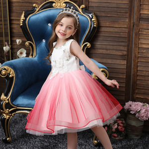 Flower Girl Tutu Dress Sleeveless A-Line Tulle Pink Red For Children Princess Dress Performance Costume - Product Image 1