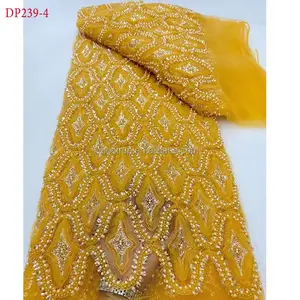 Dp239 Vải Ren Thiết Kế Mới 3D Đính Cườm Pháp Ren Với Đá Phi Wedding Dress Chất Liệu