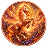 Koin Tembaga Murni 999 1 oz Seri Unicorn, Relief Tinggi Berkilau 3D Warna UV, Edisi Kolektor Warna-warni