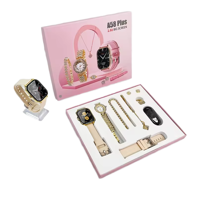2024 A58 Plus Smart Watch for Women New Series 9 2.01 Diamond IP67 Square Dial Magnetic IPS Touch SDK Call Features Fashion