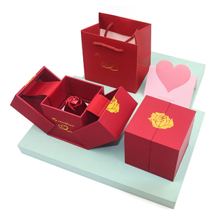 Scatole per Gioielli di Lusso Personalizzate con Logo, Design Unico, Doppio Rosso, per Anelli e Collane - Product Image 4