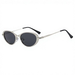 Oval Minimalist UV400 Women <b>Sunglasses</b> European American 2026 New Style Ins High-end <b>Retro</b> Internet Celebrity Metal <b>Sunglasses</b> - Product Image 6