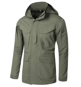 Chaqueta Táctica de Campo HBJ22 para Hombre, Color Verde Caqui y Negro, Camuflaje, Cortavientos, Softshell, Tipo Parka, Talla M-65, Uniforme, Verde OD - Product Image 1