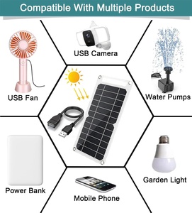 Portable 5 volts 6v 6Watt haute efficacité Mono Flexible chargeur de panneau solaire câble USB pour téléphone portable caméra ventilateur Camping lanterne - Product Image 5