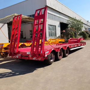 Semirremolque de cama baja de <span class=keywords><strong>segunda</strong></span> <span class=keywords><strong>mano</strong></span>, camión grande de carga, <span class=keywords><strong>remolque</strong></span> plano de 3 ejes, venta - Product Image 5