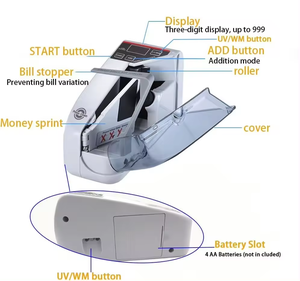Contador de Billetes Portátil V30, Precio de Fábrica, Mini Contador de Dinero Multidivisa con UV y WM, Contador de Dinero Práctico con Pantalla LED, Máquina Contadora de Efectivo - Product Image 6