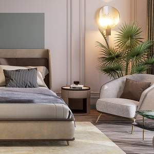 Direct usine Ensemble <span class=keywords><strong>de</strong></span> lit moderne en cuir italien haut <span class=keywords><strong>de</strong></span> gamme hôtel villa Lit double <span class=keywords><strong>de</strong></span> luxe King Size - Product Image 4