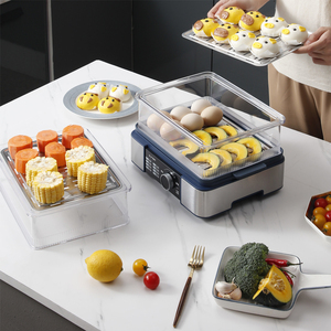 Vaporera Eléctrica Doméstica con Bandejas de Acero Inoxidable, Multi-Nivel, Cocina Saludable, Sunsir OEM/ODM - Product Image 3