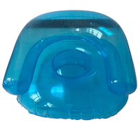 Canapé gonflable bleu transparent moderne et confortable avec accoudoirs, fauteuil portable en PVC pour adulte, siège paresseux pour balcon et extérieur