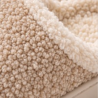Chaussons d'intérieur en peluche Teddy pour femmes, mules à bout fermé, semelle souple, chaussures de détente d'hiver