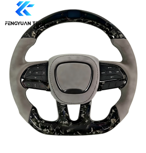 Volante de Fibra de Carbono Forjado con LED para <span class=keywords><strong>Dodge</strong></span> Charger Sxt Challenger Durango SRT Scat Pack 2018 2019 2021 <span class=keywords><strong>2022</strong></span> Sin Airbag - Product Image 1