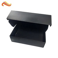 Coffrets cadeaux en papier kraft noir, boîtes de livraison personnalisées de luxe, boîte de courrier noir mat avec impression personnalisée