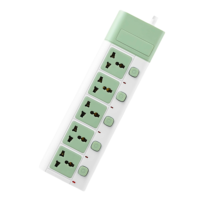 Bloc d'alimentation USB DENIXI avec prise universelle 3/4/5 positions et interrupteur indépendant, avec prises d'extension multi-pays