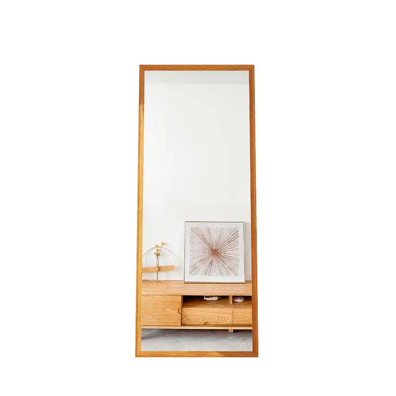 Modern home decoration solid wood frame floor-to-ceiling vanity mirror floor-to-ceiling mirror with spare