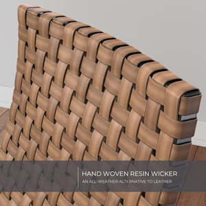 AJUNION Chaises de patio en osier tissé à la main en résine Ensemble de meubles de balcon pliables Sièges de <span class=keywords><strong>salon</strong></span> d'extérieur et table d'appoint - Product Image 3