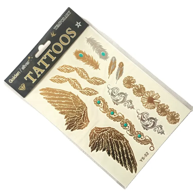 paper neck henna gold feather dragon flower chinese breast tattoo sticker custom sleeve lion full back for ladies