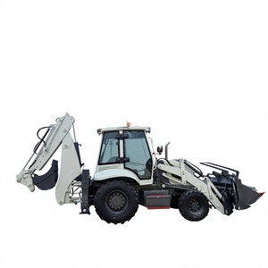 Chargeuse-pelleteuse compacte blanche 388H avec chargeur frontal et accessoire d'excavation arrière, poids 7000 kg, moteur puissant - Product Image 1