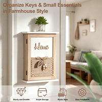 Boîte à clés décorative rectangulaire en bois de style Art déco à fixer au mur, organisateur de rangement pour salon, entrée, couloir, bureau