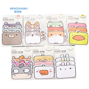 Innovative stationary items for student pocket memo pad wholesale cartoon animal kawaii cute sticky notes set