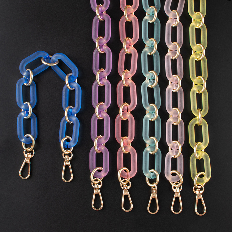 Lot 5 Chaînes Acrylique Colorées 61 Cm WADORN – Sangles Court Sac à Main, Poignées Fantaisie Bleu Violet Orange Vert Jaune