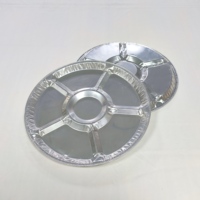 Plateaux de service jetables en aluminium durable de 12 pouces, 850 ml, avec couvercle en plastique, qualité alimentaire, recyclables