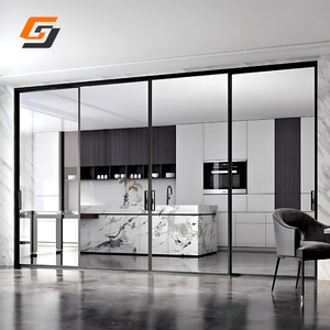 Porte coulissante suspendue en aluminium à cadre fin minimaliste GS pour l'intérieur de maisons modernes - Product Image 5