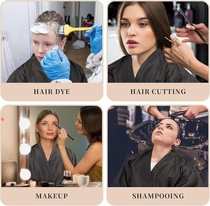 Robe de salon personnalisée avec logo brodé, cape pour client, blouse de <span class=keywords><strong>coupe</strong></span> de cheveux avec lien réglable pour la <span class=keywords><strong>coupe</strong></span> de cheveux, le coiffage - Product Image 5