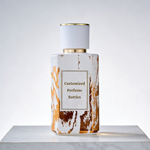 Botella de Vidrio Premium de 100 ml con Efecto Marmoleado, Base Pesada, Reutilizable, con Pulverizador, Tapa Metálica, Color Personalizado, para Amenidades de Hotel y Fragancias - Product Image 5